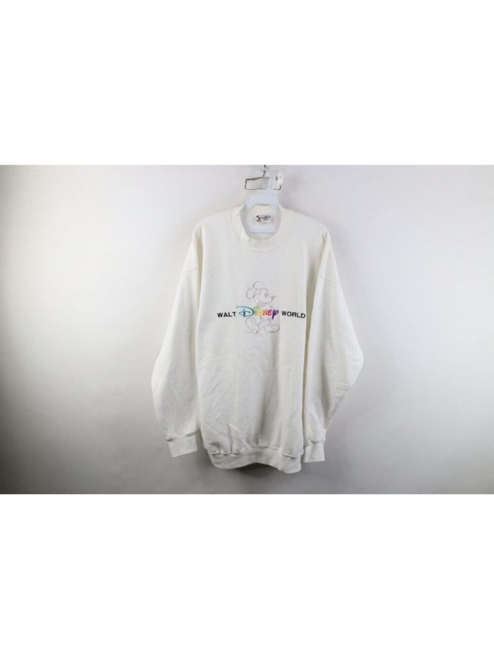 Vintage 90s Walt Disney World Womens XL Spell Out Mickey Mouse Sweatshirt USA